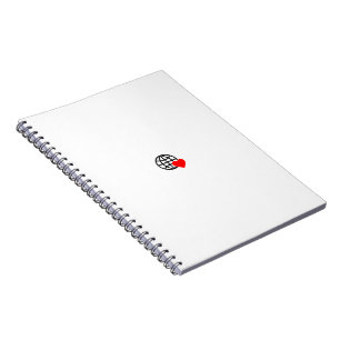 Caderno Espiral Um símbolo vermelho do coração criado com linhas s