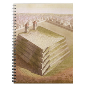 Caderno Espiral Um Teocalli em México (gravura da cor)