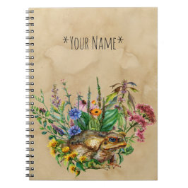 Caderno Espiral Um Toad Entre O Notebook De Flores
