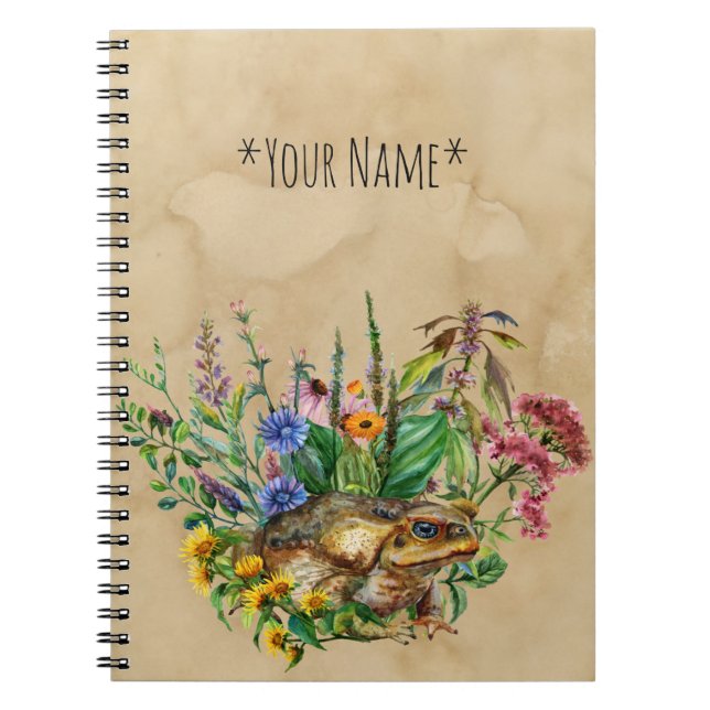 Caderno Espiral Um Toad Entre O Notebook De Flores (Frente)