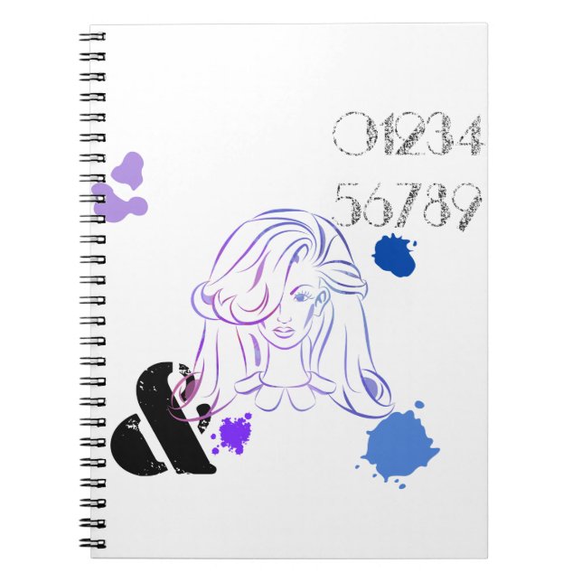 Caderno Espiral Um Toque de Separadores de Cores de Aquarela (Frente)