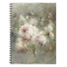 Caderno Espiral Um vaso com rosas de Margaretha Roosenboom (1853 -
