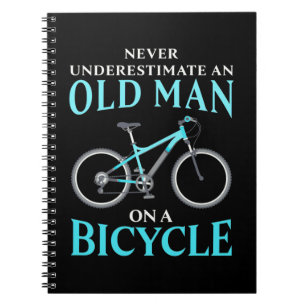 Caderno Espiral Um Velho Numa Bicicleta