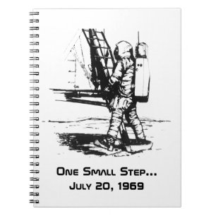 Caderno Espiral Uma aterragem de lua pequena de Apollo 11 da etapa