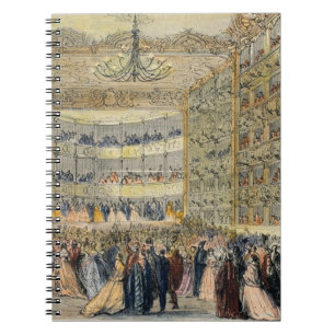 Caderno Espiral Uma bola mascarada no teatro de Fenice, Veneza,