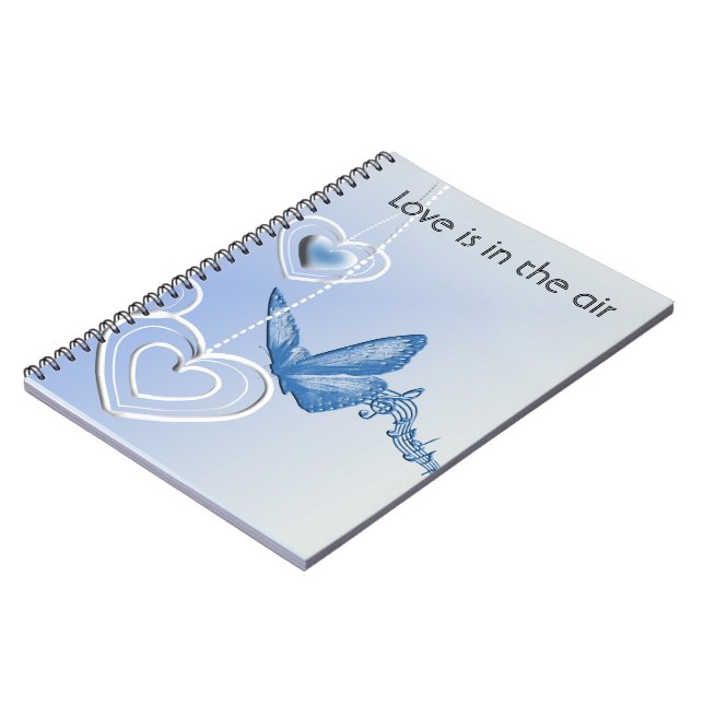 Caderno Espiral Uma borboleta e corações (Left Side)