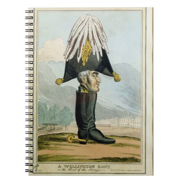 Caderno Espiral Uma bota de Wellington - ou a cabeça do Armye, (Frente)