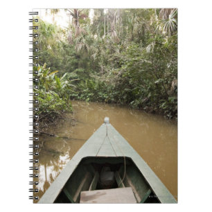 Caderno Espiral Uma canoa de madeira feita da árvore de Eucylptus