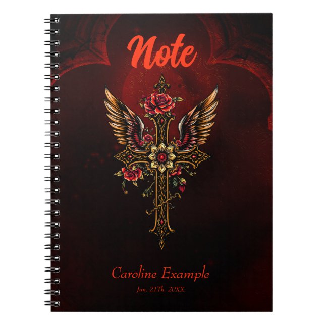 Caderno Espiral Uma cruz elegante (Frente)
