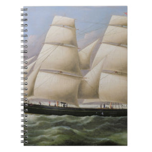 Caderno Espiral Uma escuna suprida dois fora de Dôvar (óleo em