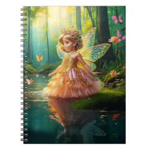 Caderno Espiral Uma fada mágica em um lago
