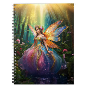 Caderno Espiral Uma fada mágica numa floresta encantada
