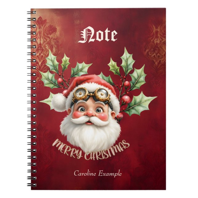 Caderno Espiral Uma galinha-branca Santa Claus (Frente)
