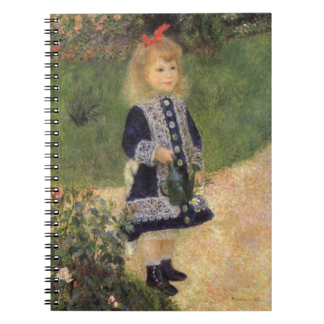 Caderno Espiral Uma garota com lata de água por Pierre Renoir (Frente)