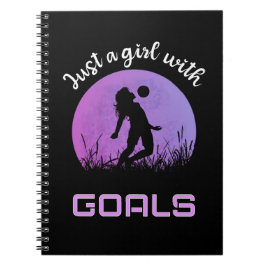 Caderno Espiral Uma garota com objetivos futebol lindo