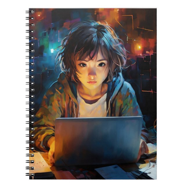 Caderno Espiral Uma garota Cybersec (Frente)