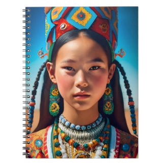 Caderno Espiral Uma garota de uma vila do norte da China, decorada