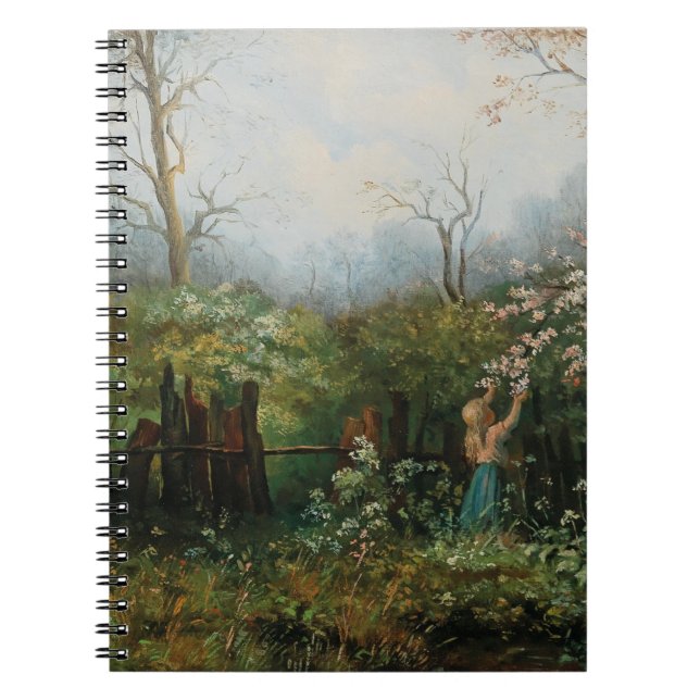 Caderno Espiral Uma garota no jardim - Olga Wisinger-Florian (Frente)