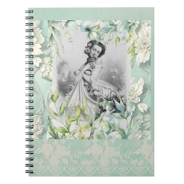 Caderno Espiral Uma georgiana no Sea Moss Green e sai. (Frente)