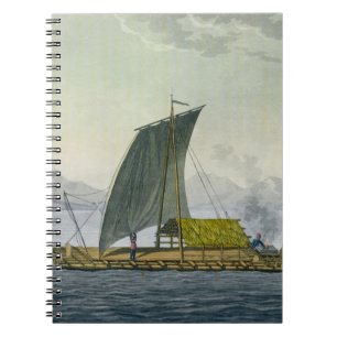 Caderno Espiral Uma jangada que sae do porto de Guayaquil,