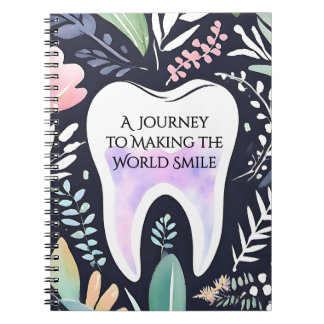 Caderno Espiral Uma jornada para sorrir: Boho Floral Dental Sudent