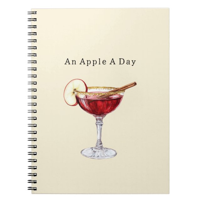 Caderno Espiral Uma Maçã Por Dia   (Frente)