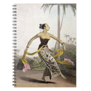 Caderno Espiral Uma menina de Ronggeng ou de dança, chapeia 21 do