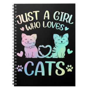 Caderno Espiral Uma Menina Que Ama Gatos