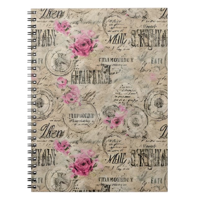 Caderno Espiral Uma Série de Design de Efêmeras Francesas 24 (Frente)