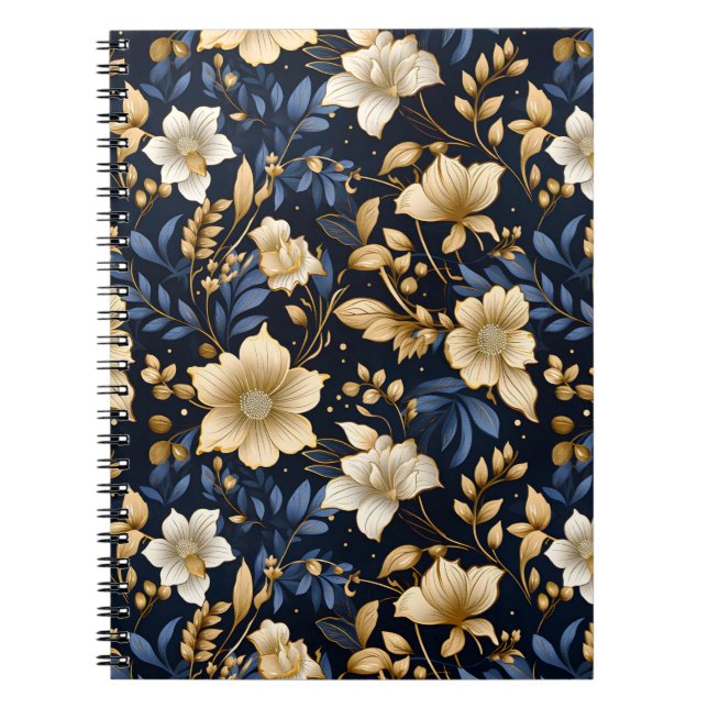 Caderno Espiral Uma Série de Design Floral de Casamento 6 (Frente)