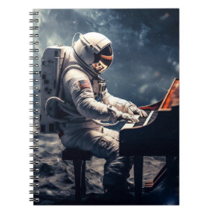 Caderno Espiral Uma Sinfonia para as Estrelas Piano astronauta n