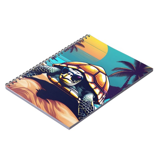 Caderno Espiral Uma Tartaruga Vestindo óculos de sol (Left Side)
