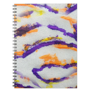 Caderno Espiral Uma zebra animal perfeita. Padrão de arte suja. Ab
