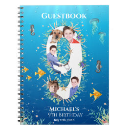 Caderno Espiral Under The Sea Photo Big 9th Birthday Guest Book
