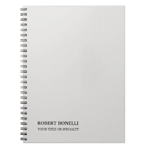 Caderno Espiral Único Moderno Cinza Platina Elegante Minimalista