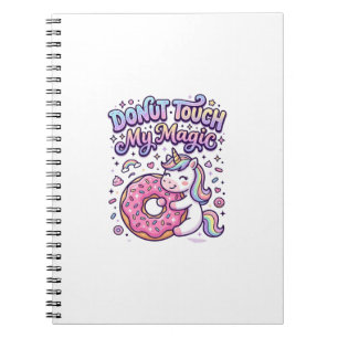 Caderno Espiral Unicorn Donut Toque Meu Presente Mágico Sticker e