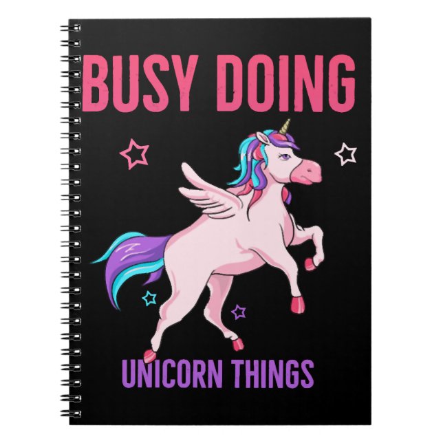 Caderno Espiral Unicorn Lover Busy Fazendo Coisas Unicórn Arcos-Ch (Frente)