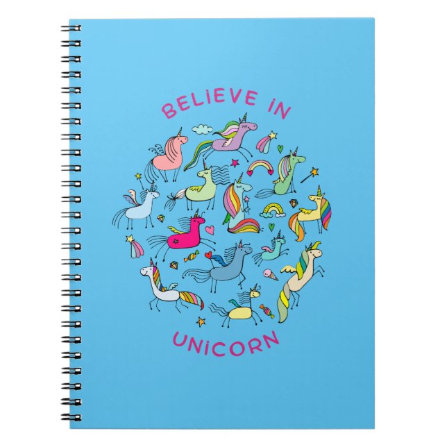 Caderno Espiral Unicorn Magic Kawaii (Frente)
