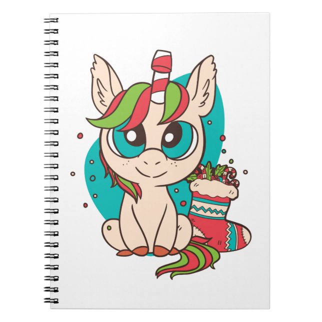 Caderno Espiral Unicorn Natal (Frente)
