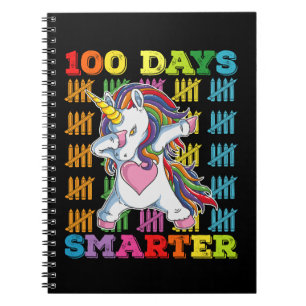 Caderno Espiral Unicórnio 100 Dias Mais Inteligente 100º Dia de Es