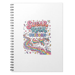 Caderno Espiral Unicórnio Açúcar Rush Unicórnio Kawaii Mercado Art