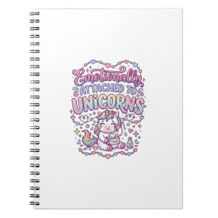 Caderno Espiral Unicórnio Apegado Emocionalmente a Unicórnios Orig
