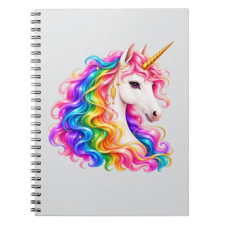 Caderno Espiral Unicórnio Arco-íris