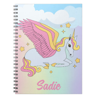 Caderno Espiral Unicórnio Bonito Personalizado Para Crianças