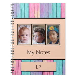 Caderno Espiral Unicórnio colorido 3 cor de pêssego das iniciais d