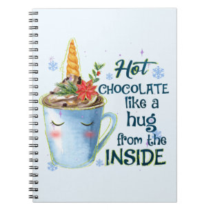 Caderno Espiral Unicórnio de Chocolate Quente Cozy Unicorn Winte