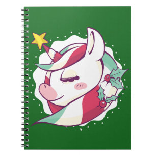 Caderno Espiral Unicórnio de Natal