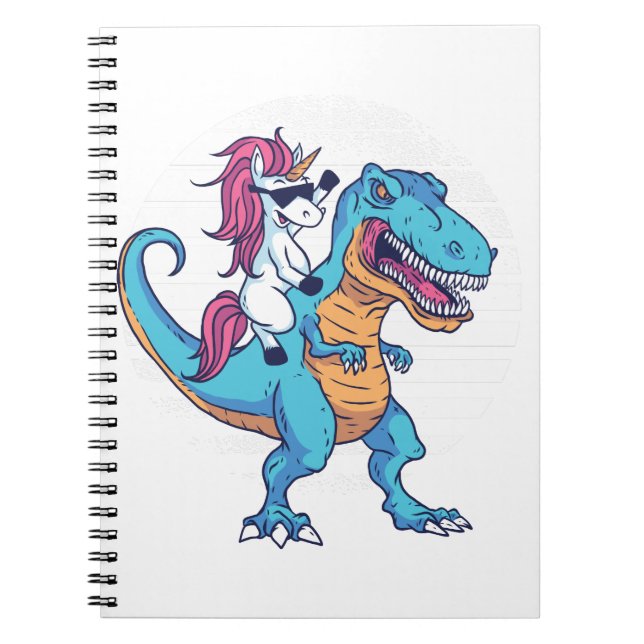 Caderno Espiral Unicórnio e T-Rex (Frente)