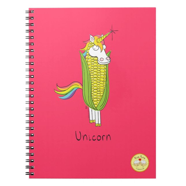 Caderno Espiral Unicórnio Engraçado Desenho Infantil Fofo (Frente)