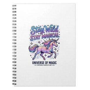 Caderno Espiral Unicórnio Fique Selvagem Fique Mágico Comercial Ti